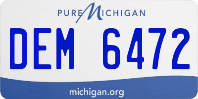 MI license plate DEM6472