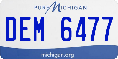 MI license plate DEM6477