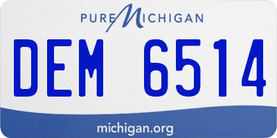 MI license plate DEM6514