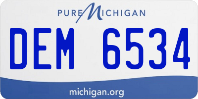 MI license plate DEM6534