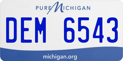 MI license plate DEM6543