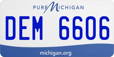 MI license plate DEM6606