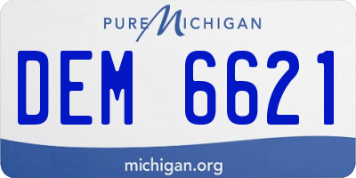 MI license plate DEM6621