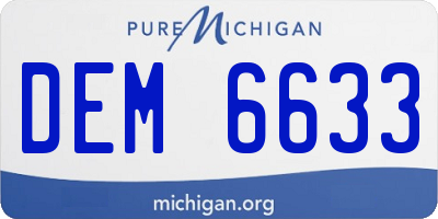 MI license plate DEM6633