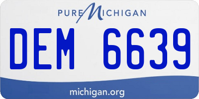 MI license plate DEM6639