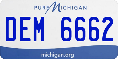 MI license plate DEM6662