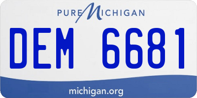 MI license plate DEM6681