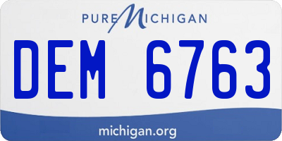 MI license plate DEM6763