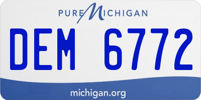 MI license plate DEM6772