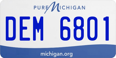 MI license plate DEM6801