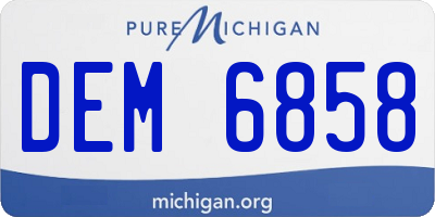 MI license plate DEM6858