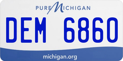 MI license plate DEM6860
