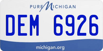 MI license plate DEM6926