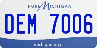 MI license plate DEM7006
