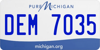 MI license plate DEM7035