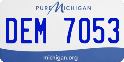 MI license plate DEM7053