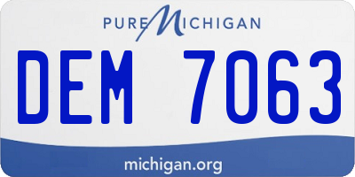 MI license plate DEM7063