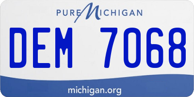 MI license plate DEM7068