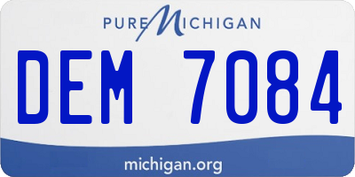 MI license plate DEM7084