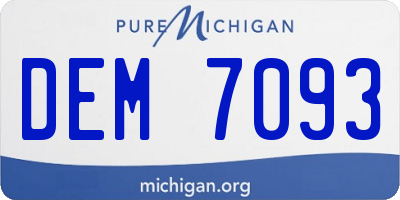 MI license plate DEM7093