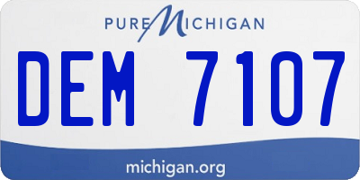 MI license plate DEM7107