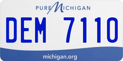 MI license plate DEM7110