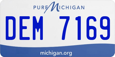 MI license plate DEM7169