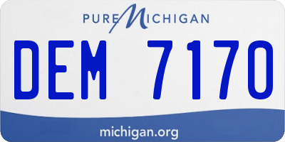 MI license plate DEM7170