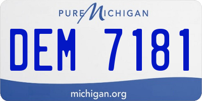 MI license plate DEM7181
