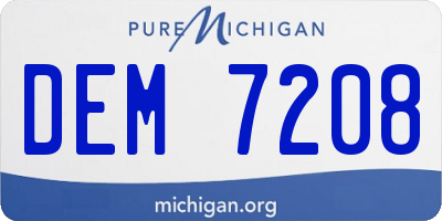 MI license plate DEM7208