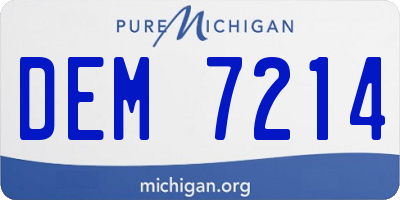 MI license plate DEM7214