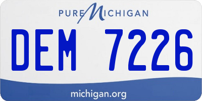 MI license plate DEM7226