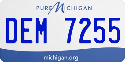 MI license plate DEM7255