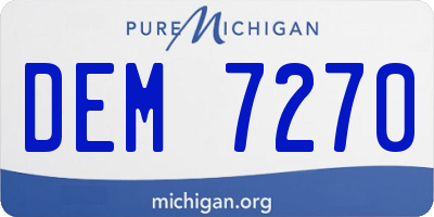 MI license plate DEM7270