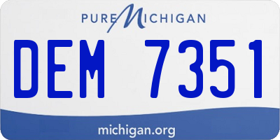 MI license plate DEM7351