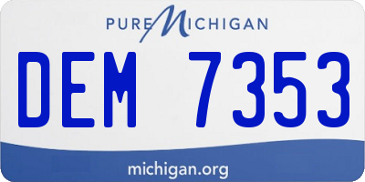 MI license plate DEM7353