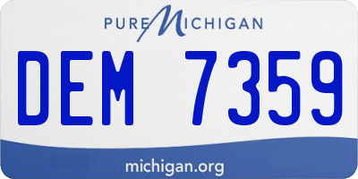 MI license plate DEM7359