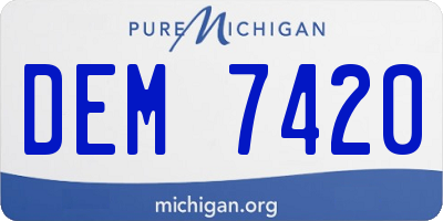 MI license plate DEM7420
