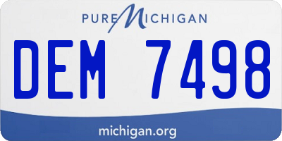 MI license plate DEM7498