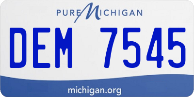 MI license plate DEM7545