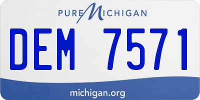 MI license plate DEM7571