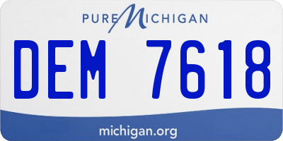 MI license plate DEM7618