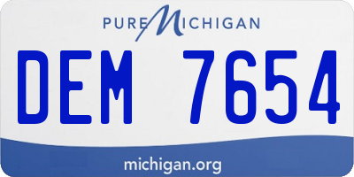 MI license plate DEM7654
