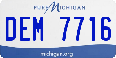 MI license plate DEM7716