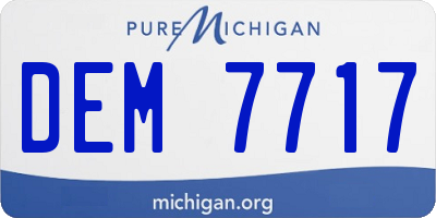 MI license plate DEM7717
