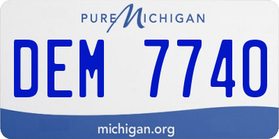 MI license plate DEM7740