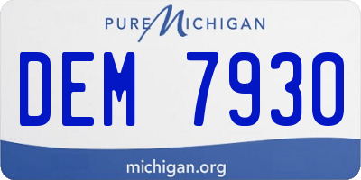 MI license plate DEM7930