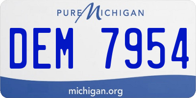 MI license plate DEM7954
