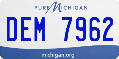 MI license plate DEM7962