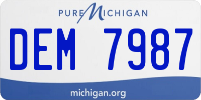 MI license plate DEM7987